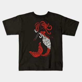 Tribal Scuba Flag Mermaid Kids T-Shirt